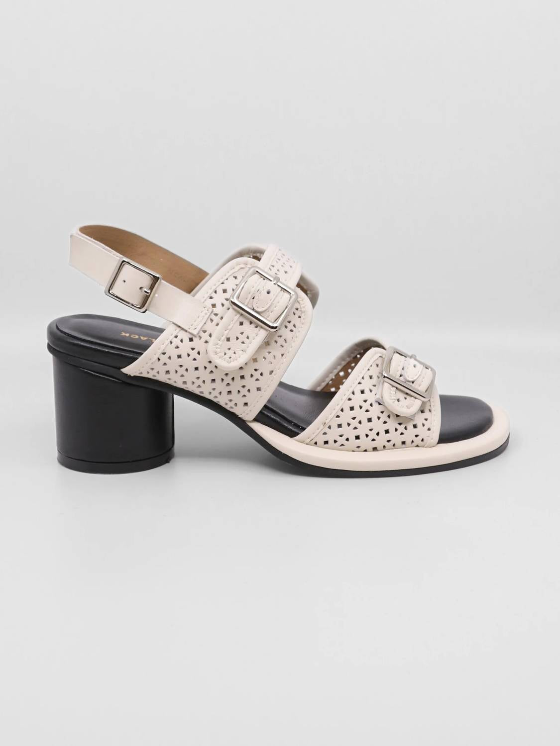 All Black - Women's Triple Buckle Lady Sandals