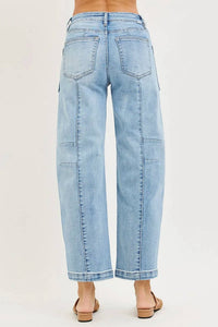 Risen - Slouchy Ankle Boyfriend Jeans With Patch Pockets