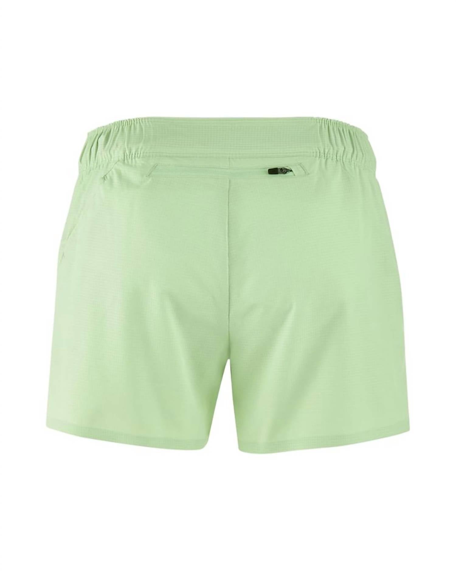 MIZUNO Women's Performance 4" Short in pastel green - women's shorts - detail view