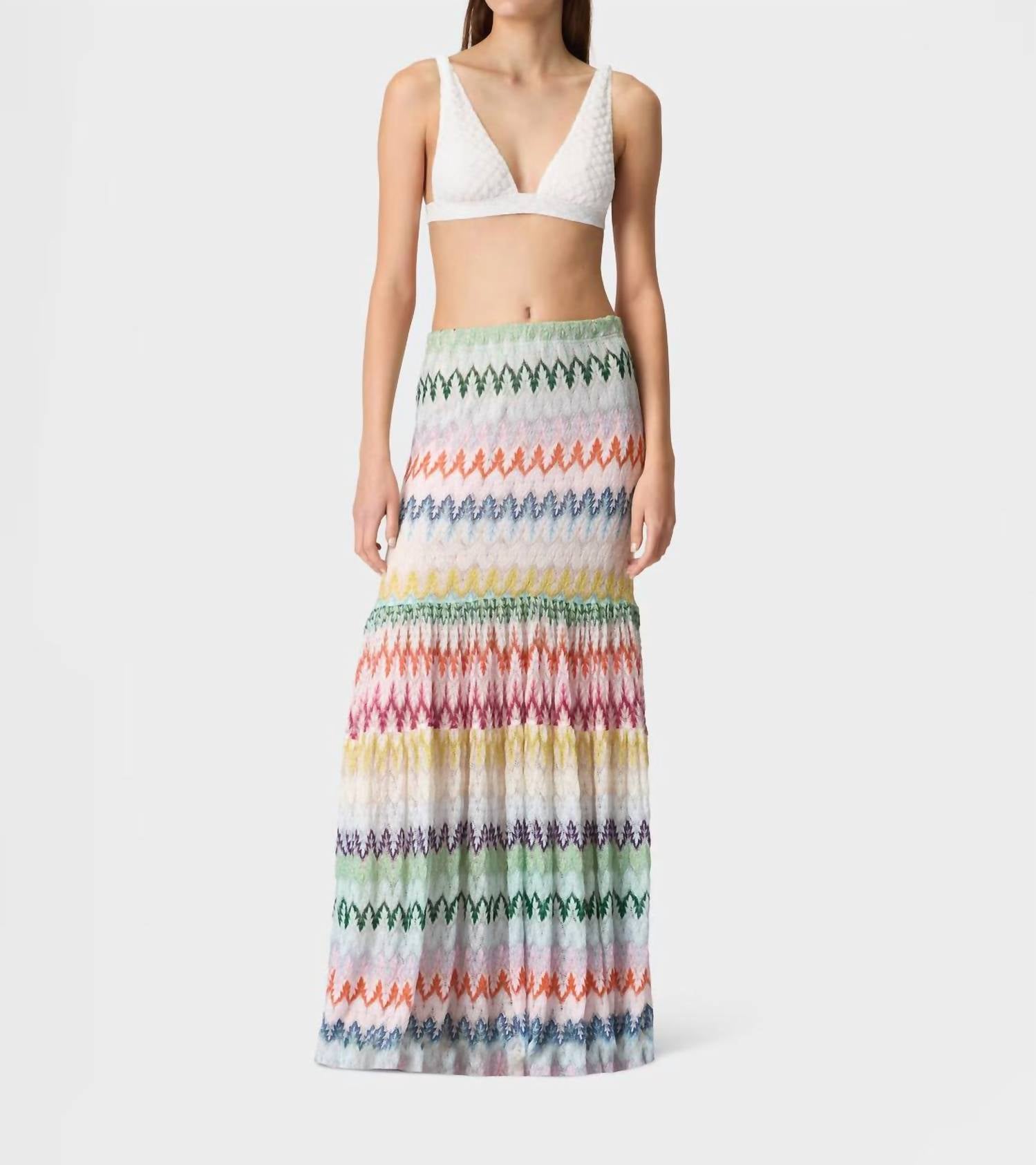 Missoni - Ruffles And Lace Motif Long Skirt