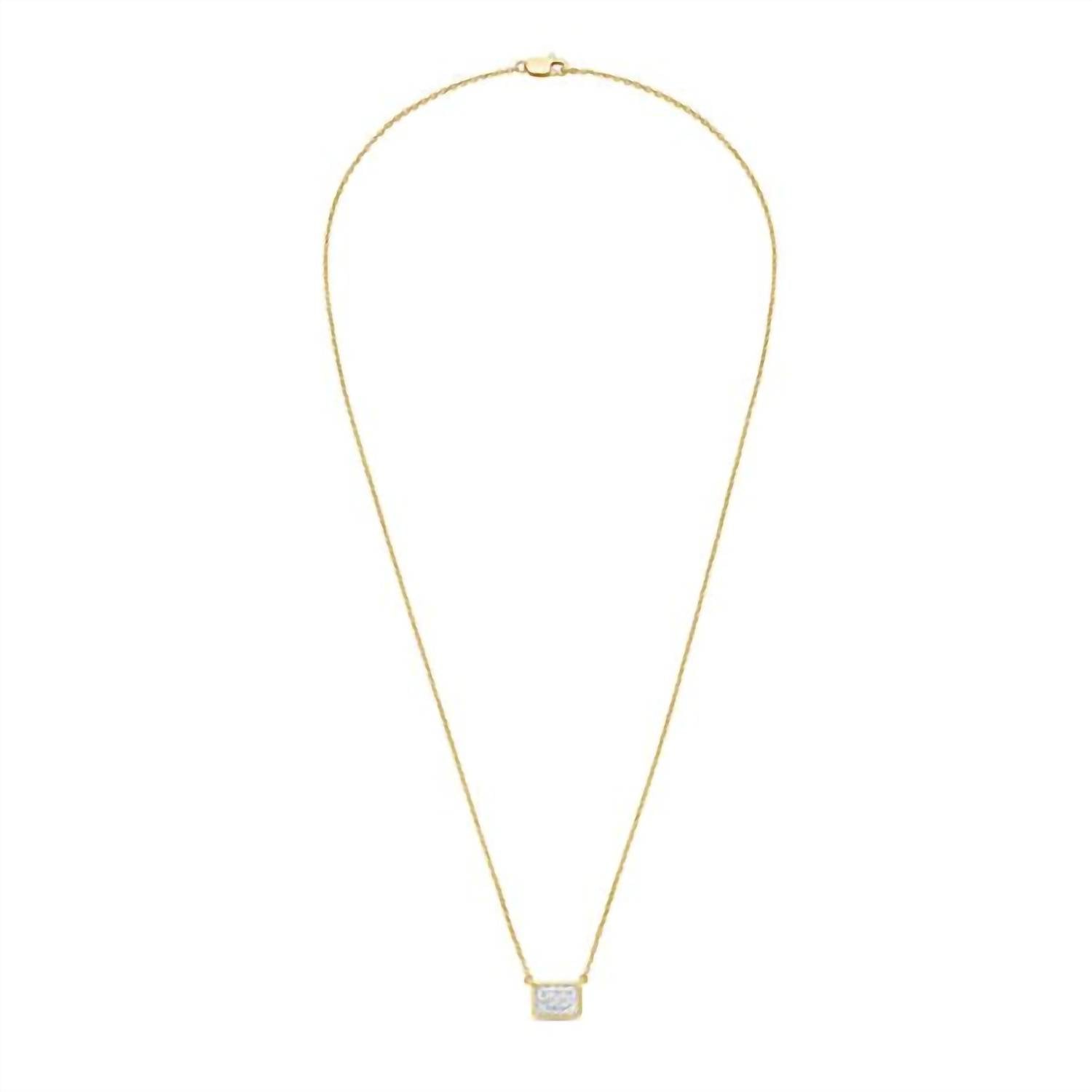 Diana M Jewels - Women's Bold 10 Carat Lab-Grown Diamond Radiant Bezel Necklace
