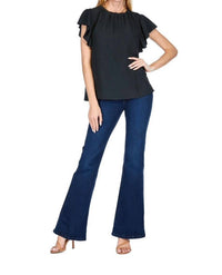 Jade - Floaty Ruffle Sleeve Top