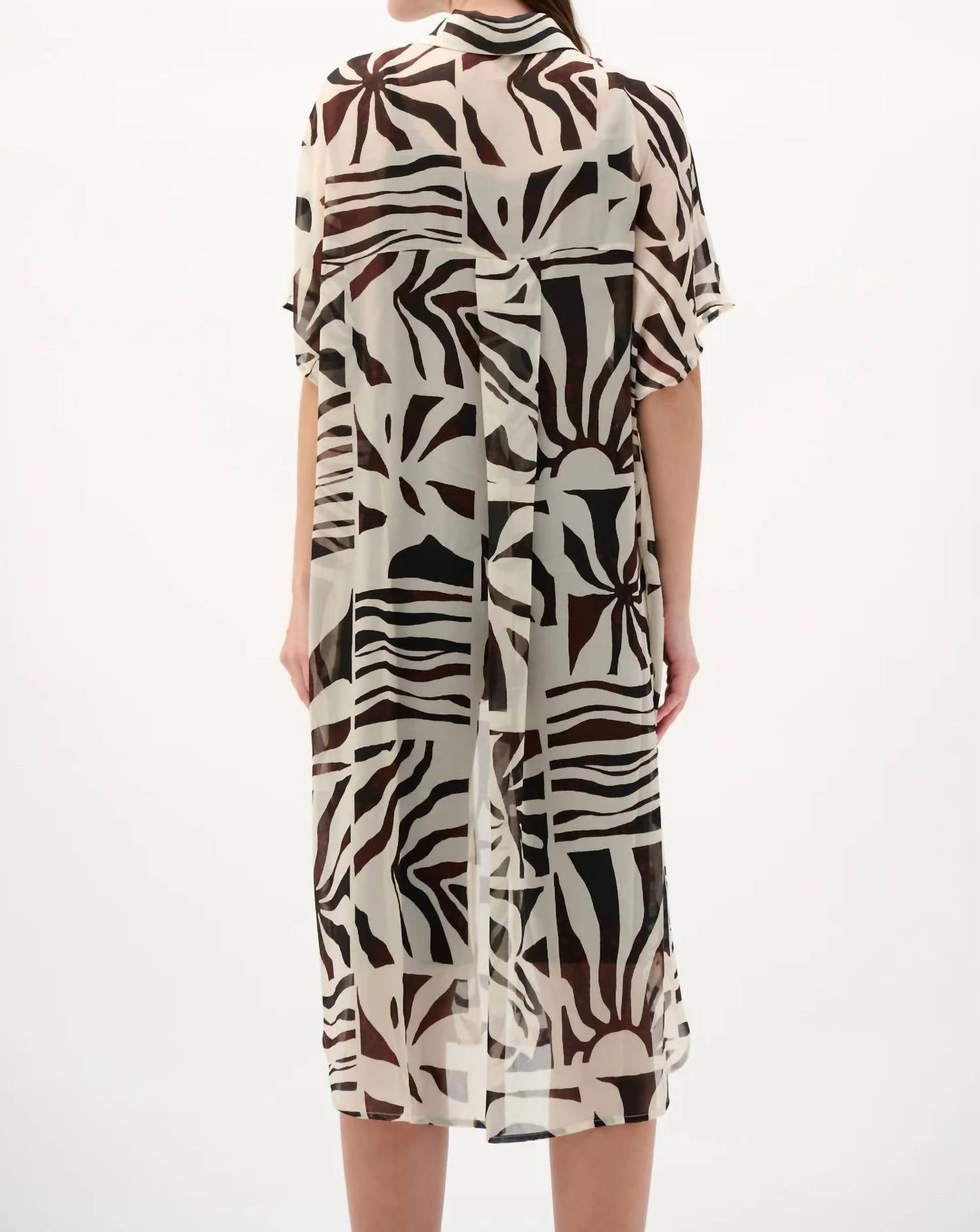 Joseph Ribkoff - Chiffon Tropical Print Straight Blouse