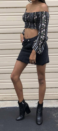 Honey Punch - Lacing Denim Mini Skirt
