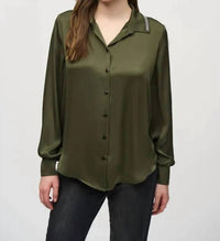 Joseph Ribkoff - Olive Green Button up Blouse