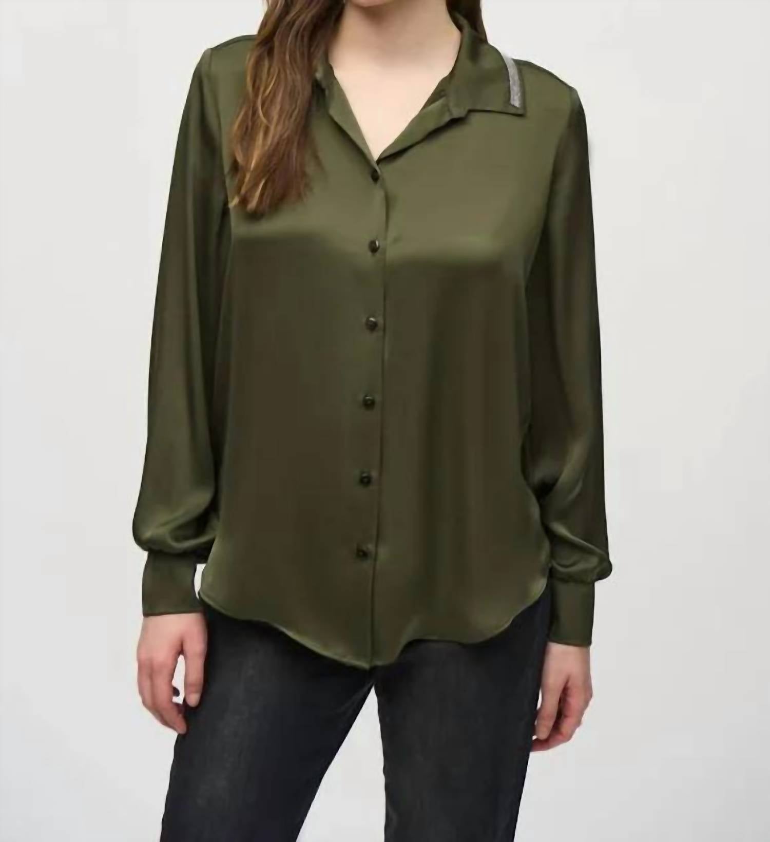 Joseph Ribkoff - Olive Green Button up Blouse