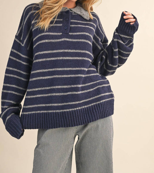 Klesis - Stripe Sweater with Collar