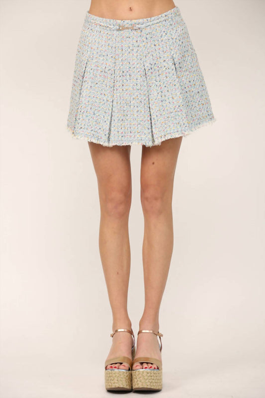 Fate - Box Pleated Tweed Skirt