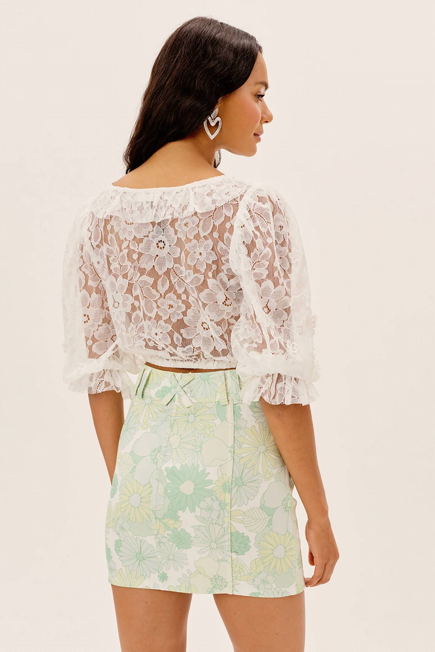 For Love & Lemons - Loretta Cropped Blouse