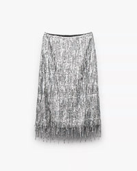 Rag & Bone Billie Sequin Midi Skirt in gunmetal - women's skirt - view 5