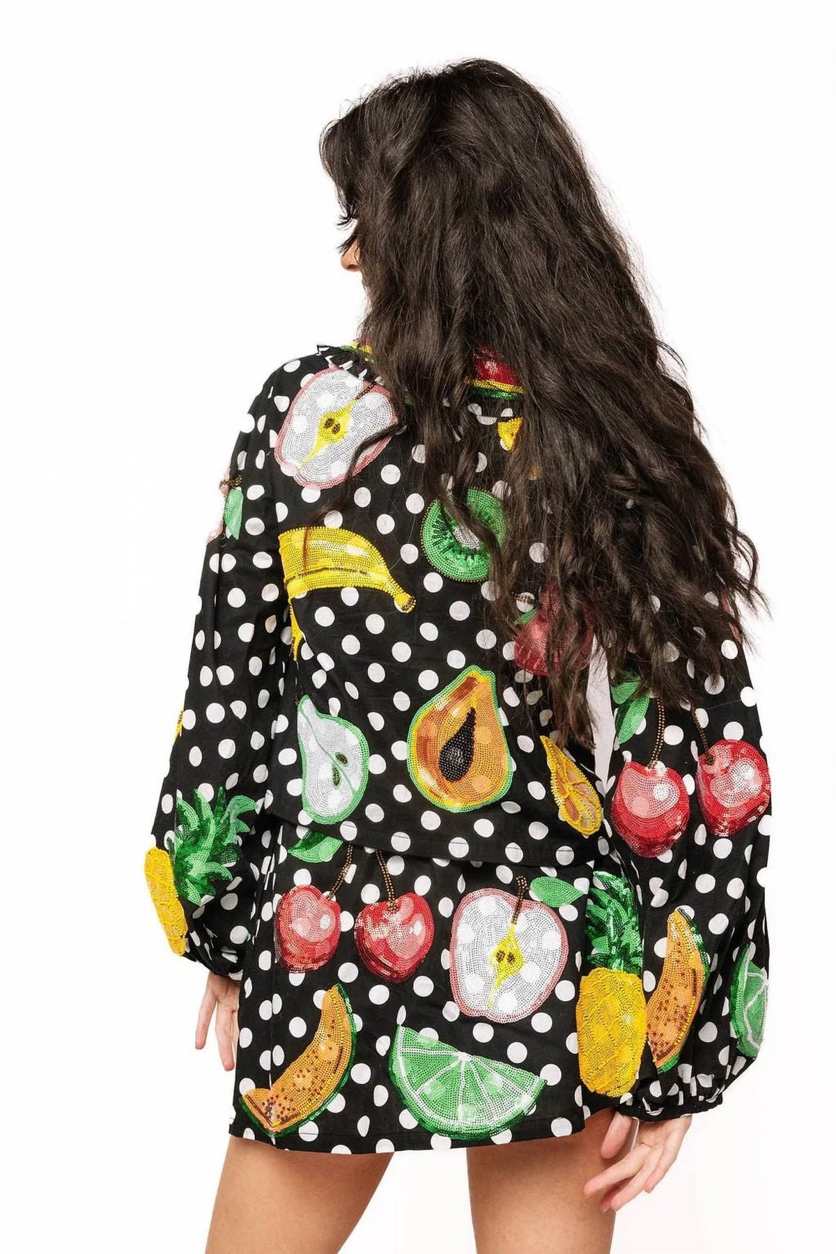 Queen Of Sparkles - Polka Dot Tie Up Fruit Top