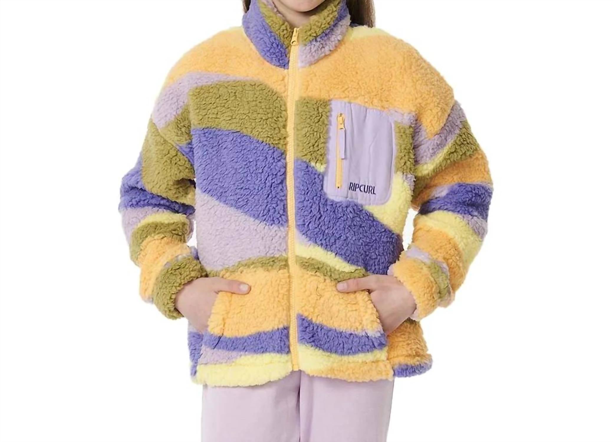 Rip Curl Sunrise Wavy Polar Fleece Sweatshirt in multicolor - kids' jacket
