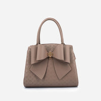 Like Dreams - Women's Crossi Elegance Large Bow Vegan Leather Satchel