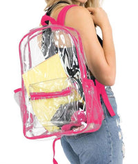 Cap Zone - Women's Extra Large Outlined Clear PVC Backpack