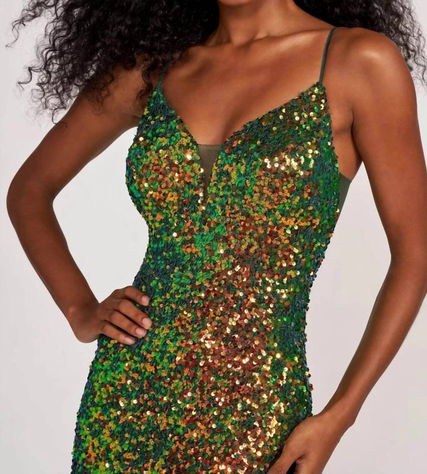 Ellie Wilde - Sequin Sleeveless Prom Gown