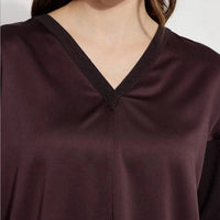 Lysse Token Pullover Satin Top in lava - women's blouse - view 4
