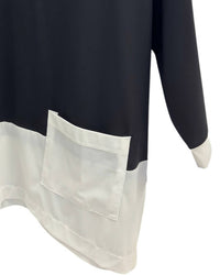 Terra - Women's Modern Contrast-hem Pocket Top