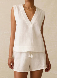 Faherty - Dune Cotton Sleeveless Popover Top