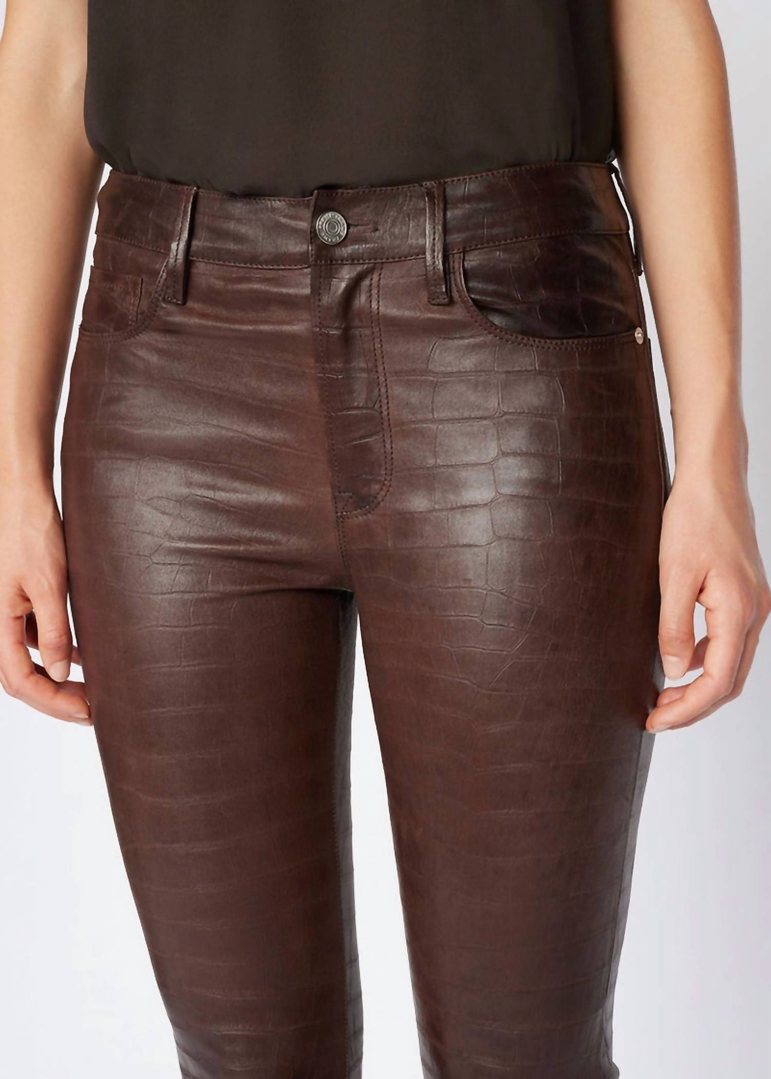 Frame - Women's Leather Le Crop Mini Boot Pants