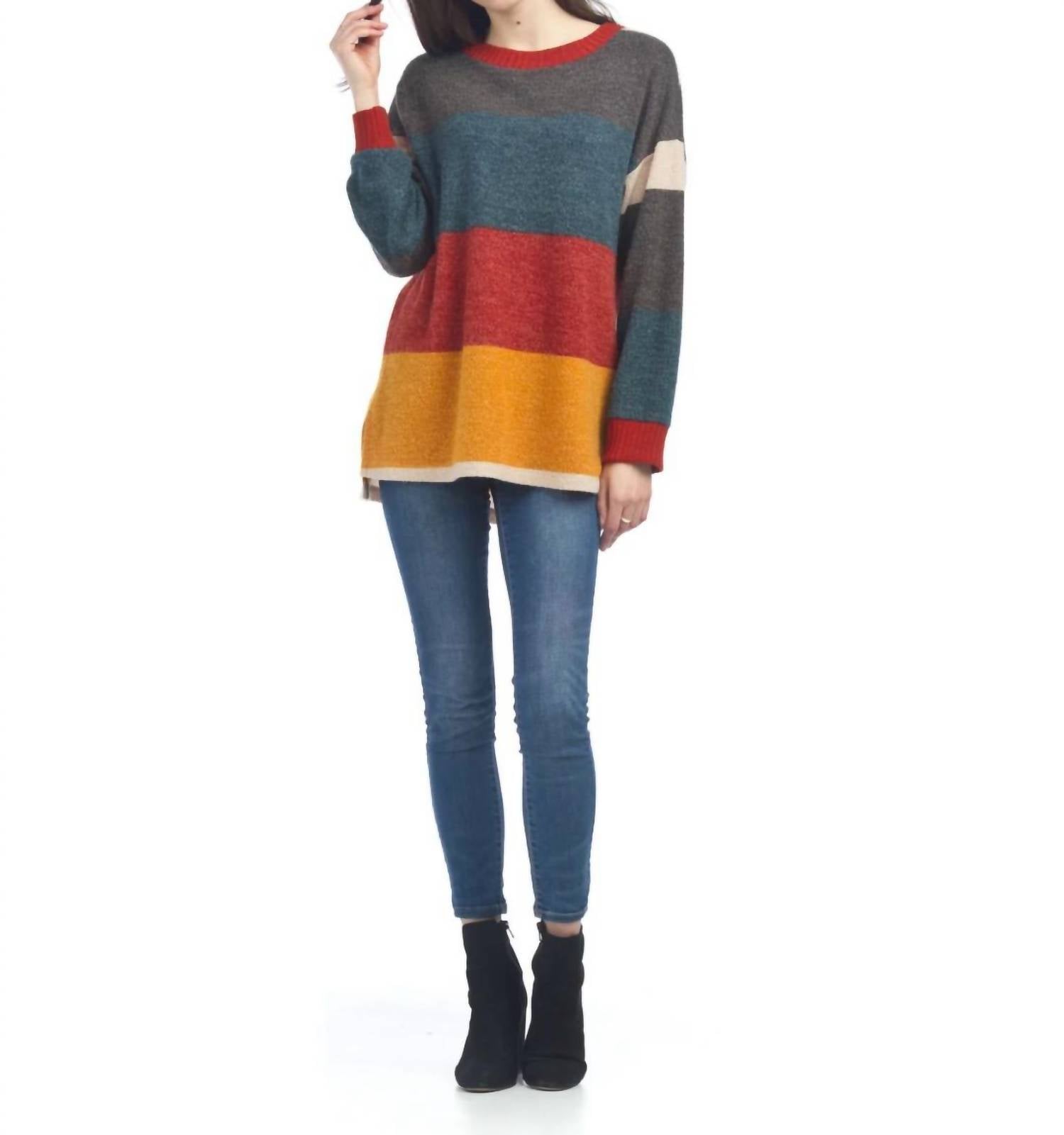 Papillon - Color Blocked Crew Sweater