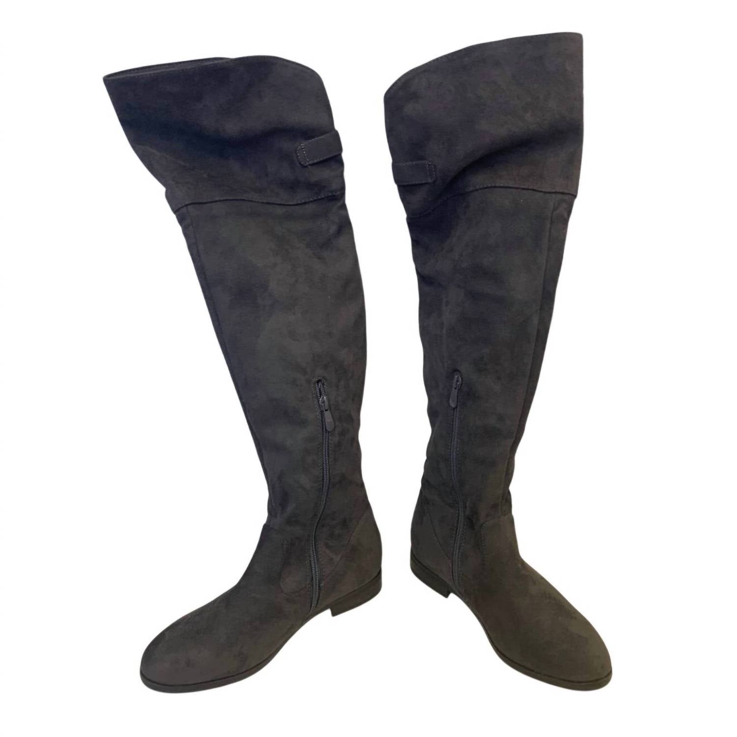 Dream Pairs - Women's Faux Suede Knee High Low Heel Fashion Boots