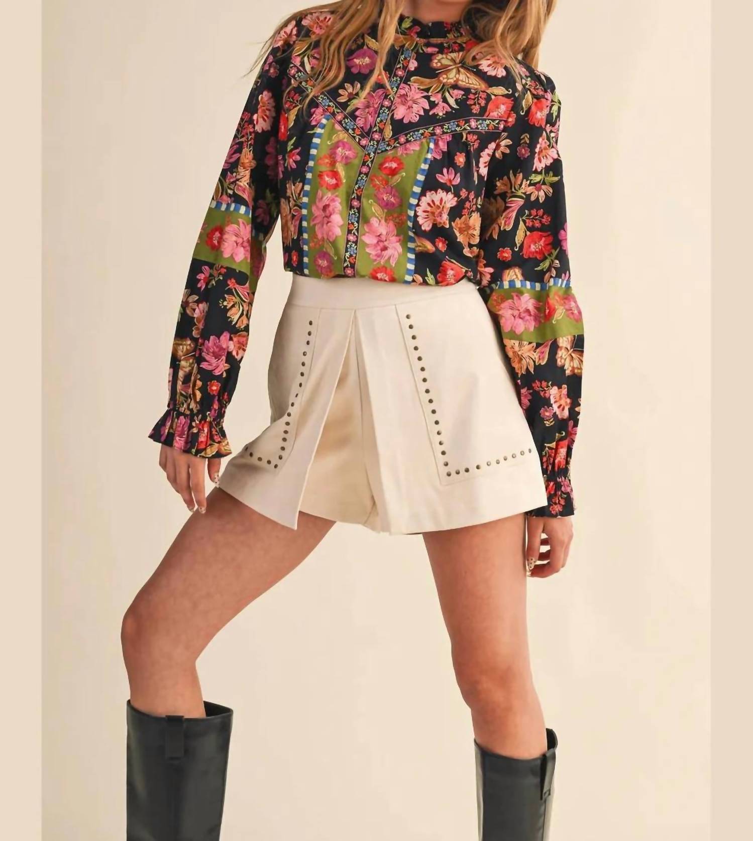 &Merci - Exclusive Floral Border Print Top