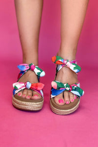 Corkys Footwear Women's Tie The Knot Wedge in floral - women's shoe - alternate view