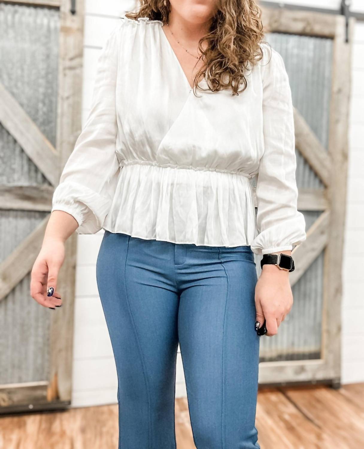 current air Margot Boot Cut Trousers in aegean blue - women's pants - view 4
