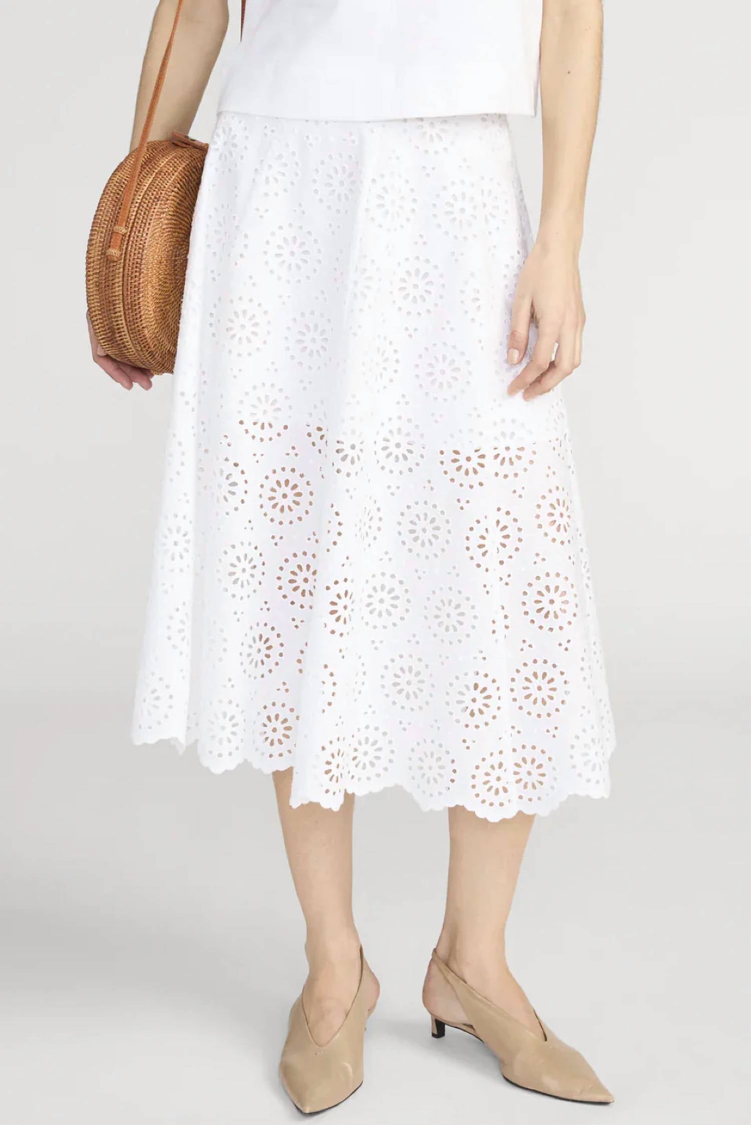 Frame - The Solstice Eyelet Skirt