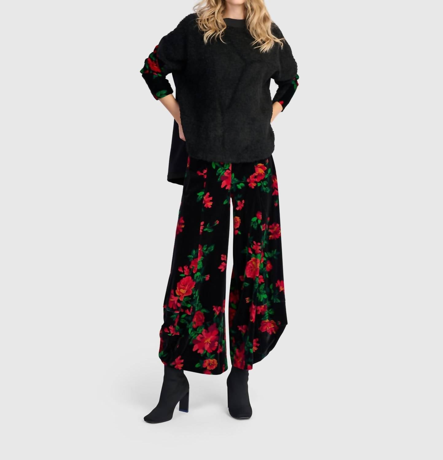 ALEMBIKA Spotlight Boucle Top in roses - women's top - alternate view