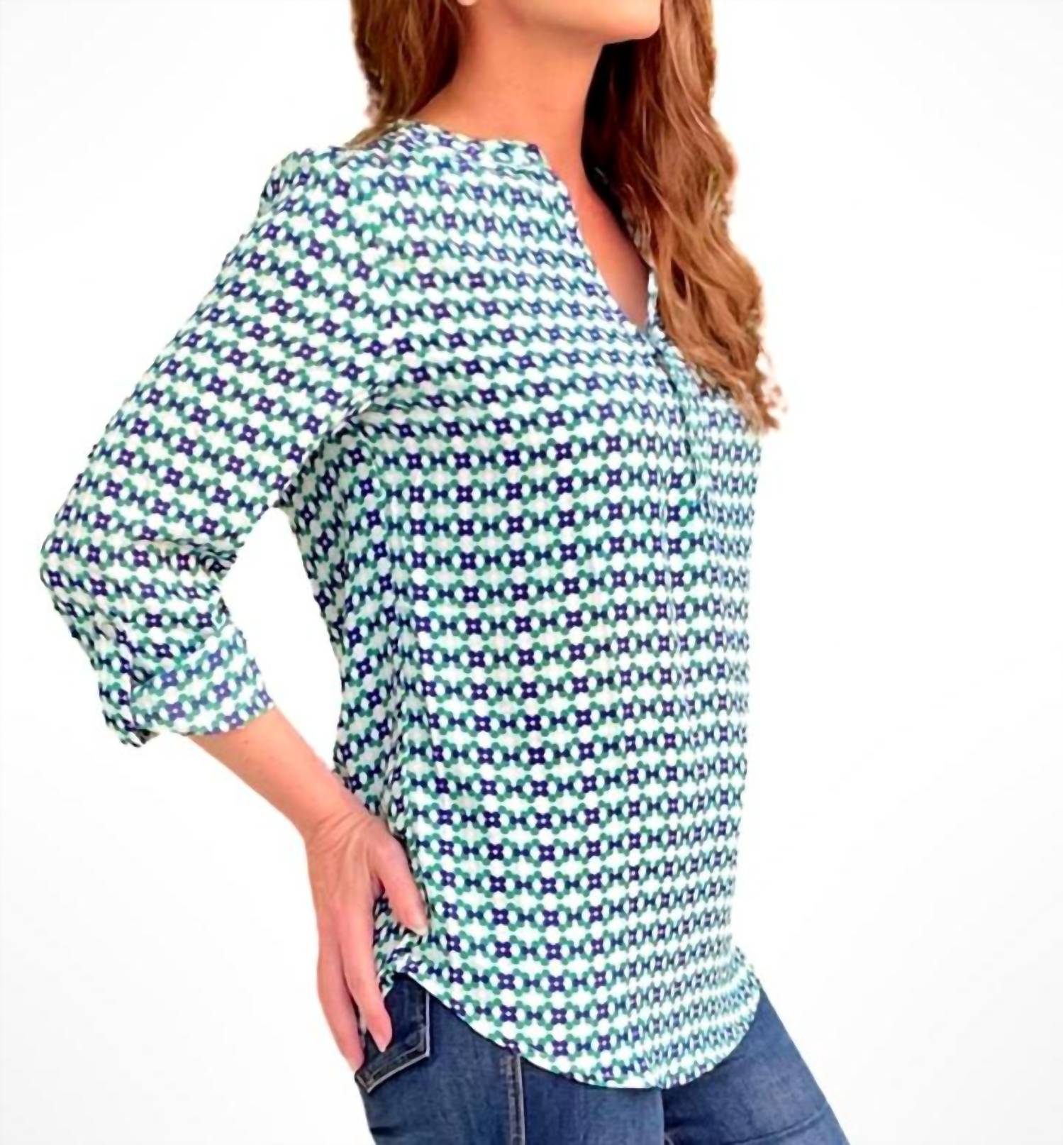 K&C Clothing - Dot Flower Pattern Top
