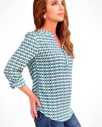 K&C Clothing - Dot Flower Pattern Top