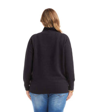 Karen Kane Shawl Collar Sweater - Plus in black - women's sweater - alternate view