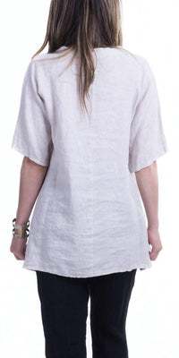 Gigi Moda - Tanya Linen Tunic Short Sleeve Top