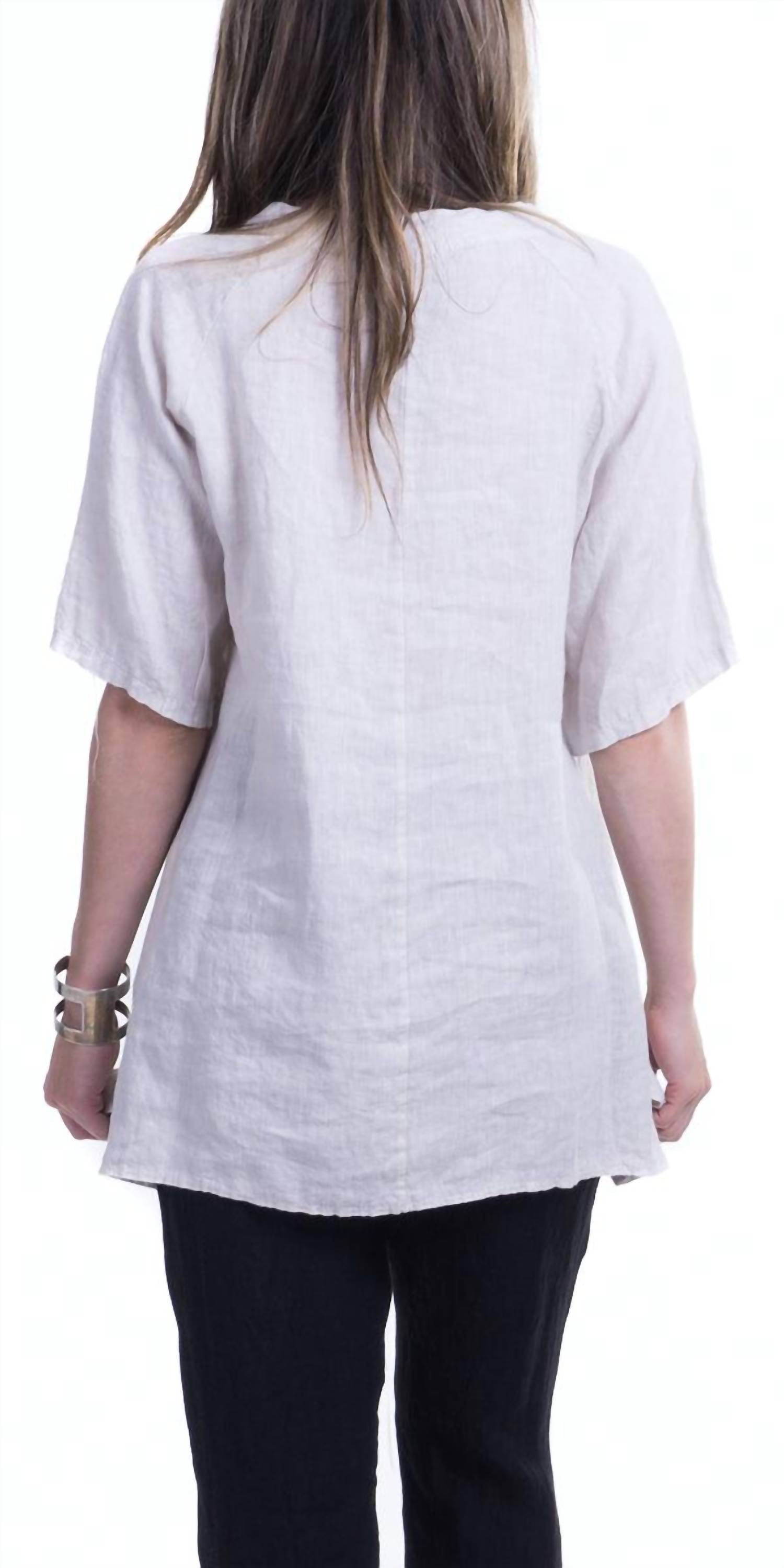 Gigi Moda - Tanya Linen Tunic Short Sleeve Top