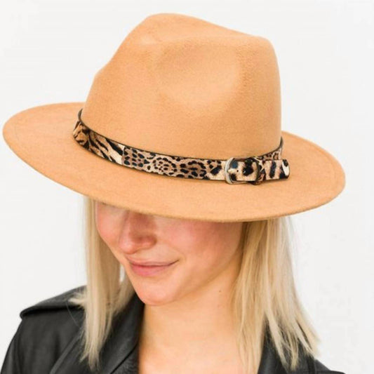 Ellison+Young - Women's Leopard Band Fedora Hat