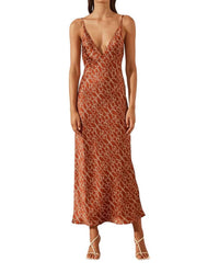 Shona Joy - ARTISTI SILK PLUNGED SLIP MIDI DRESS