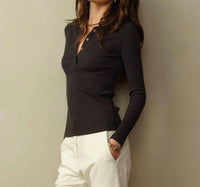 Road To Nowhere - Tasman Ribbed Henley Top