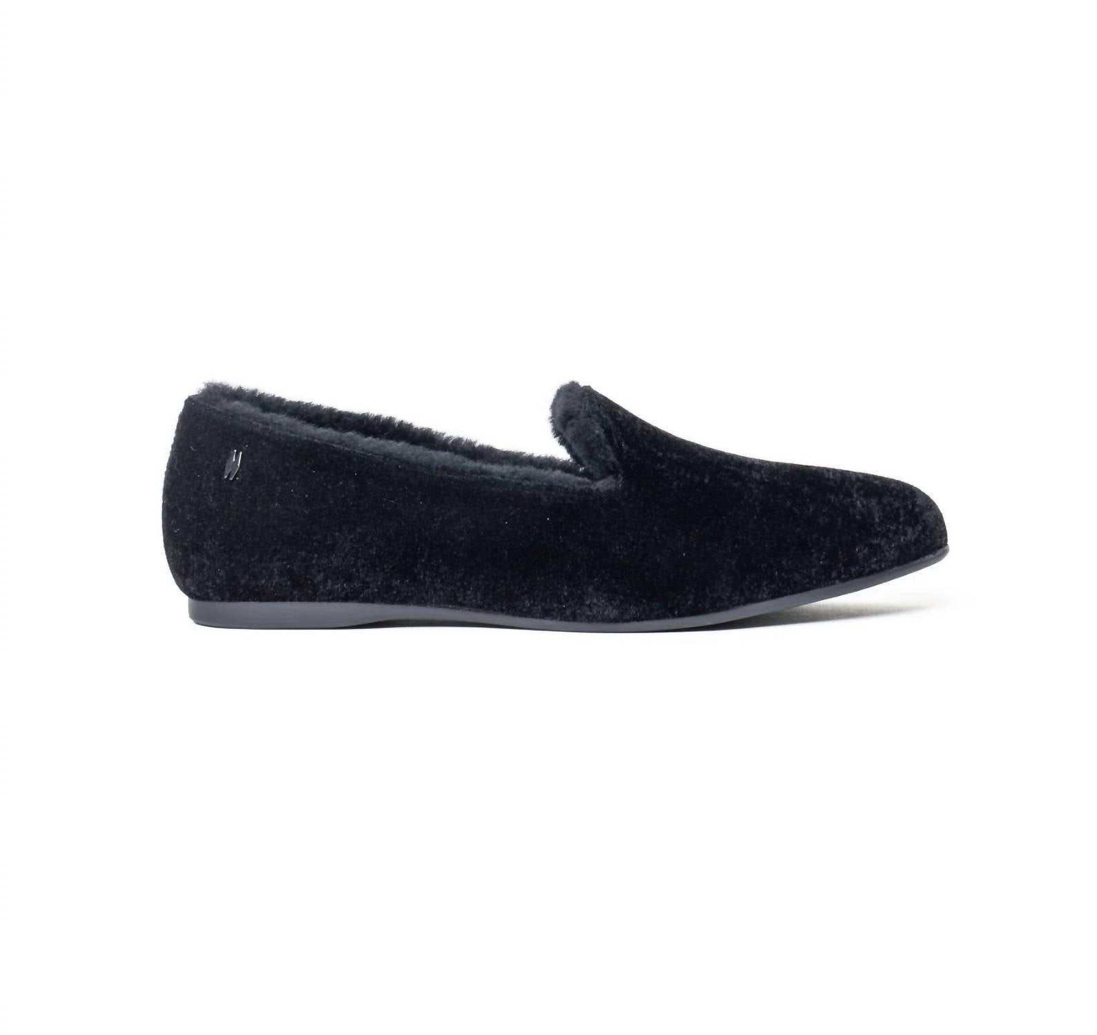 Mave & Chez Women's Audrey Velvet Loafer in black - women's flats