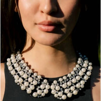 Eye Candy Los Angeles - Women's Pearl & Crystal Statement Collar Necklace
