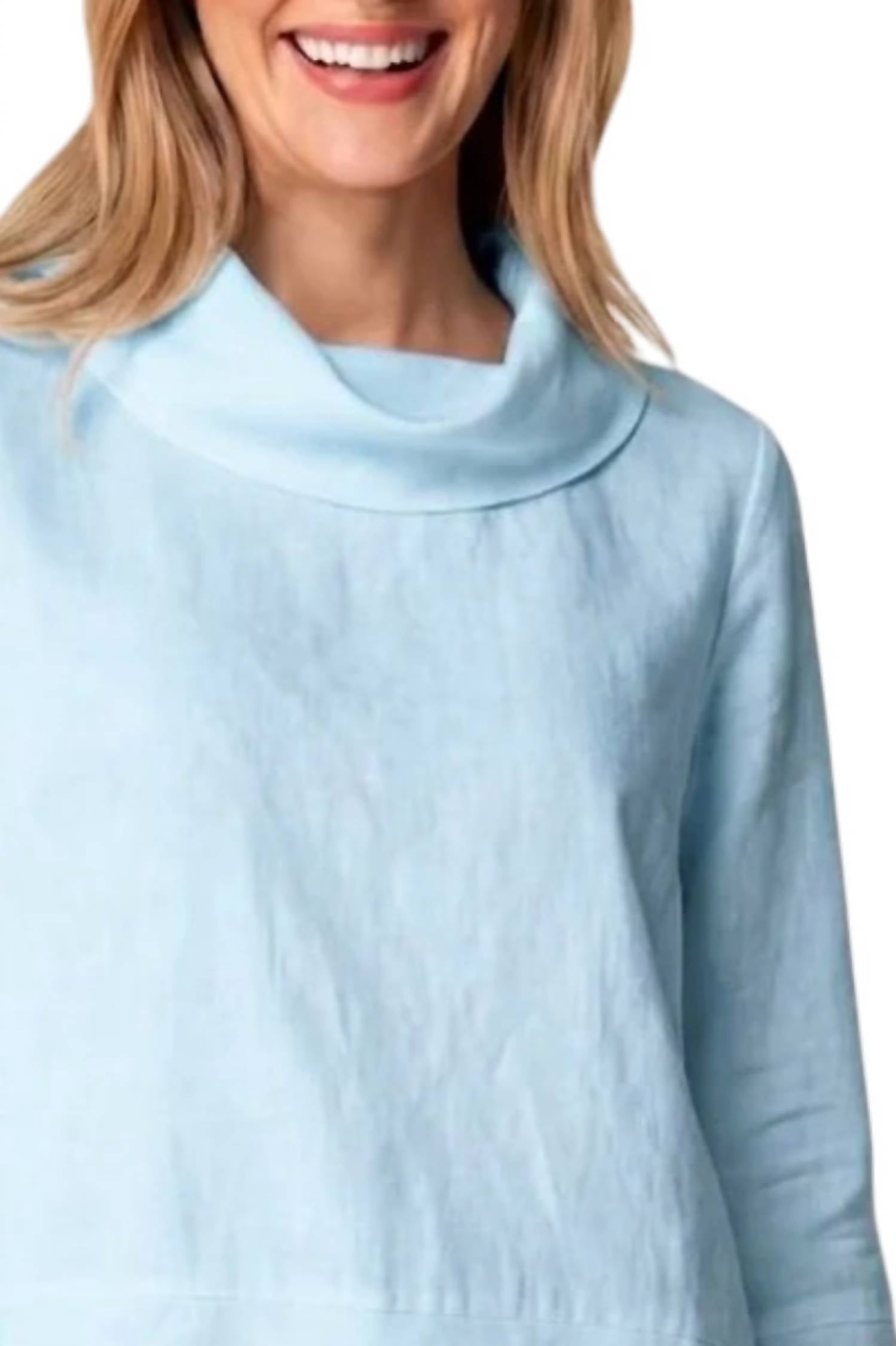 Habitat - Linen Solid Overlay Flounce Cowl Neck Top