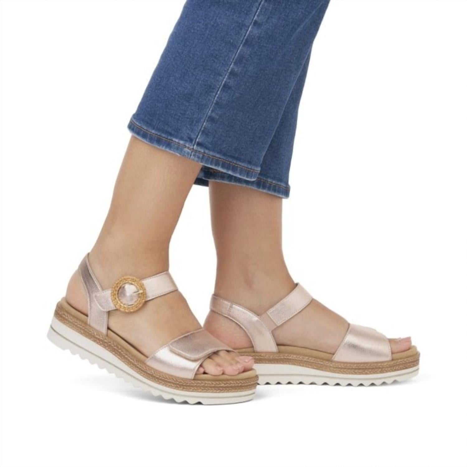 Remonte Women's Jocelyn 60 Platform Sandal in weiss rose gold - women's sandal - detail view