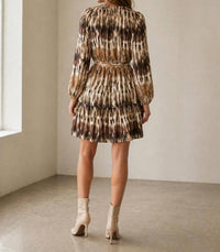 Jade Long sleeve dress in desert mirage - women's dress - detail view