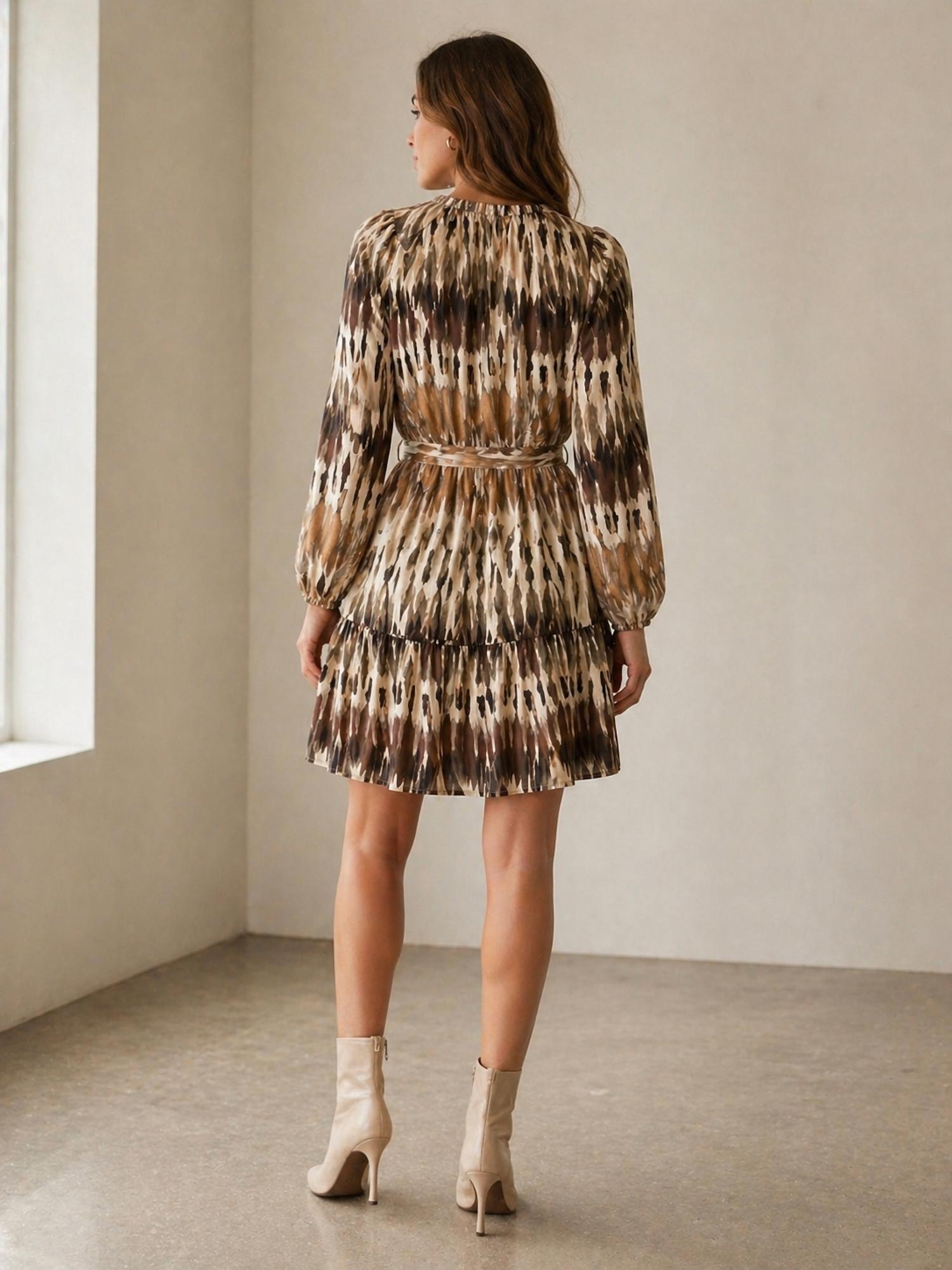 Jade Long sleeve dress in desert mirage - women's dress - alternate view
