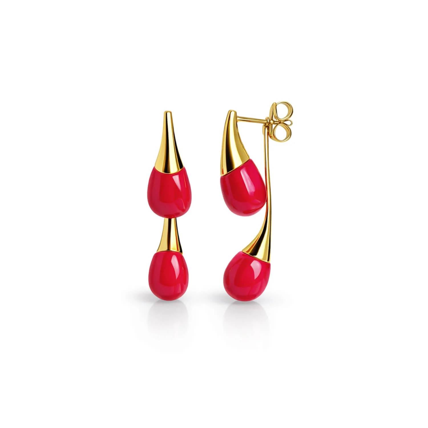 Gold & Honey - Women's Interchangeable Double Drop Earrings