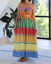 Nyland - Kamari Color Block Pleated Cami Midi Dress