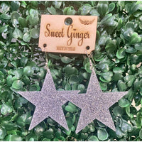 Sweet Ginger - Women's Glitter Star Dallas Cowboy Inspired Earrings
