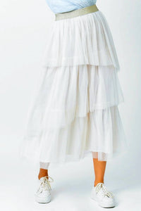 Mystree - Asymmetrical Ruffle Tulle Skirt