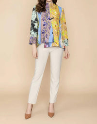 Ic Collection - Mixed Floral One-button Swing Jacket