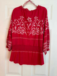 Apny - Women's Geranium Embroidered top
